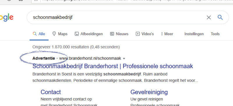 Google adwords reclame campagne